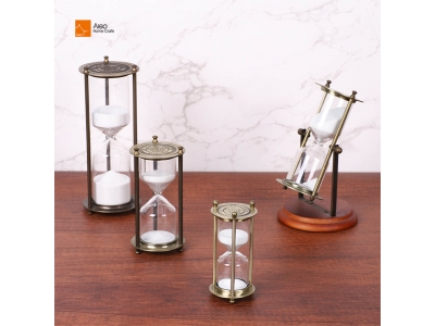  Hot Sale Vintage Antique Brass Hourglass 5min/10min/15min/30min Decorative Sandtimer Gifts Desk Office Rotating Timing Desktop