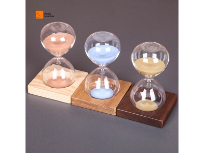 Custom Decorative Transparent Wood Base Hourglass Timer 5/15/20/25/30 Minutes Glass Sand Timer Stay Focused Time Management Gift