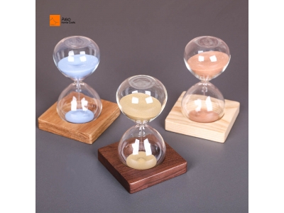 Wholesale Creative Transparent Minimalist Wood Base Hourglass Timer Multiple Time Options Hour Glasses Decorative Gifts