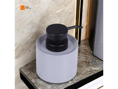 OEM Luxury Modern Design Gray Polyresin Bottle Dispenser Custom Hotel BSCI Multi-Functional Bathroom Accessories Lotion bottle