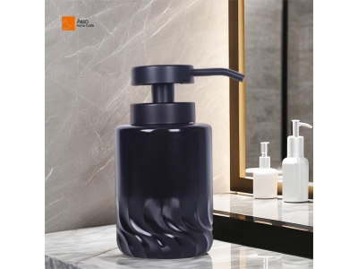 Aleo Custom High Quality Shinny Matt Black Resin Shampoo Conditioner Dispenser for Bathroom Sets Bedroom Hotel Use Factory Price
