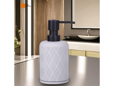 Luxury Hotel Stylish Grey Polyresin Dispenser for Lotion Soap Conditioner Easy Use for Instant Bathroom Decor Upgrade Home Use