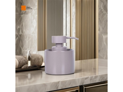 Custom Simple Elegant Gray Shinny Polyresin Hand Soap Dispenser Bottle Pump Refillable Liquid for Bathroom & Kitchen Use