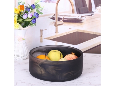 Handmade Modern Kitchen Tabletop Salad Bowl Durable Resin Tray Polyresin Platter Factory Black Swirl Design Hotel Home Colorful