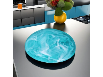 Hot Sale Modern Design Resin Coasters Mint Green Aqua Swirl Mat Pad Heat-Resistant Teacup Mat Office Housewarming Kitchen Bar