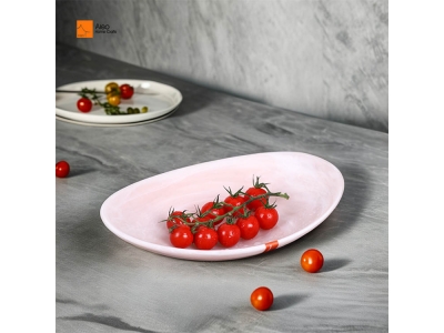 Luxury Resin Tray Salad Platter Pink Aqua Swirl Salad Bowl with Distinct Style for Hotel Restaurant and Party Use