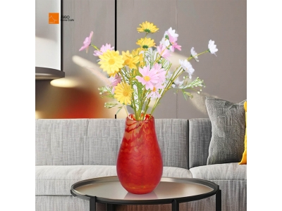 Hot Selling Elegant Customized Vintage Minimalist Red Swirl Resin Vase Floor Vase Wedding Home Office Decoration Various Colors