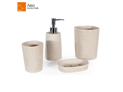 Nice Popular Design Polyresin Square Ceramic Shaped Bathroom Hardware Set 
