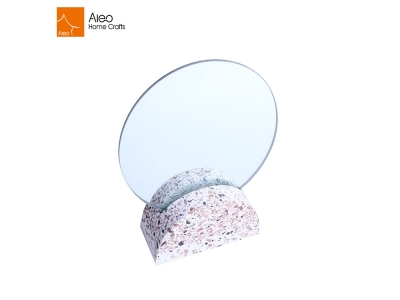 New Arrival Fashion Item Desktop Folding Removable Granite Terrazzo Makeup Mirror