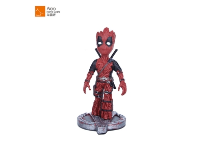 Cheap Marvel Cartoon Cute Deadpool Action Figurine Toys Resin Decor  For Children Birthday Gift