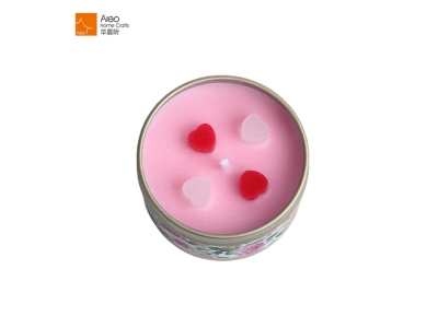 Metal Tin Tealight Candle Holder Rond Set Of 3 Rose Scented Heart Shape Wax Happy Birthday Gifts With Colorful Candle Tin