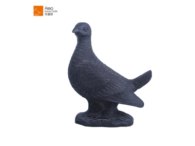 Black Resin Fancy Pigeon Statues Ornaments Bird Figure For Garden Decorations