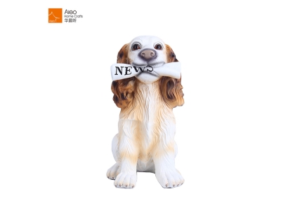 Resin Life Size Dog Statue American Cooker Spaniel Delivery Puppy Figurine Decor