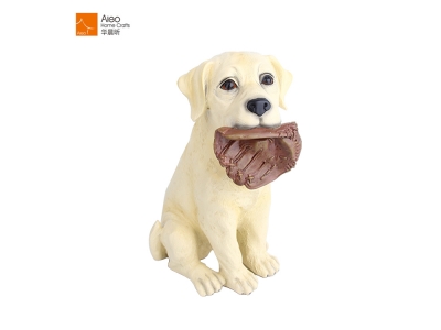 Resin Animal Craft Dog Statue Hand Paint Black /Yellow Labrador Dog Figurines For Sale