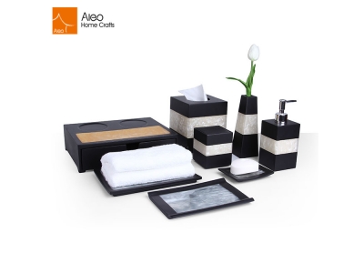  Factory Supply Accessory Polyresin Hotel Bathroom Set