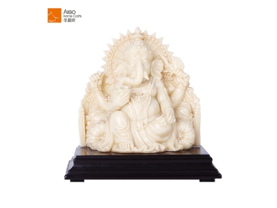 Lvory White Nice Personalized Religious Figurine Fesin Ganesha Buddha Statue