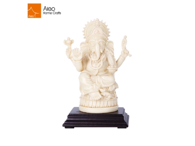 2018 Popular Hindu Elephant God Beautiful Polyresin Ivory Ganesha Idols