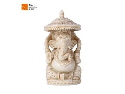 Factory Custom Made Antiques Polyresin Sitting Hindu Ganesha Statue For Home Indoor Decoration
