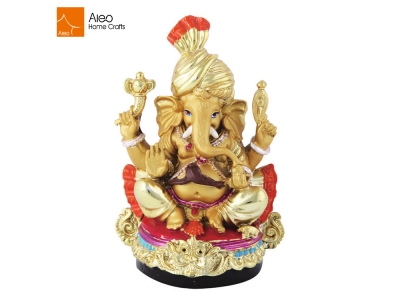 2018 Popular Good Quality Factory Price Polyresin Gods With Plating India Ganesha Idol